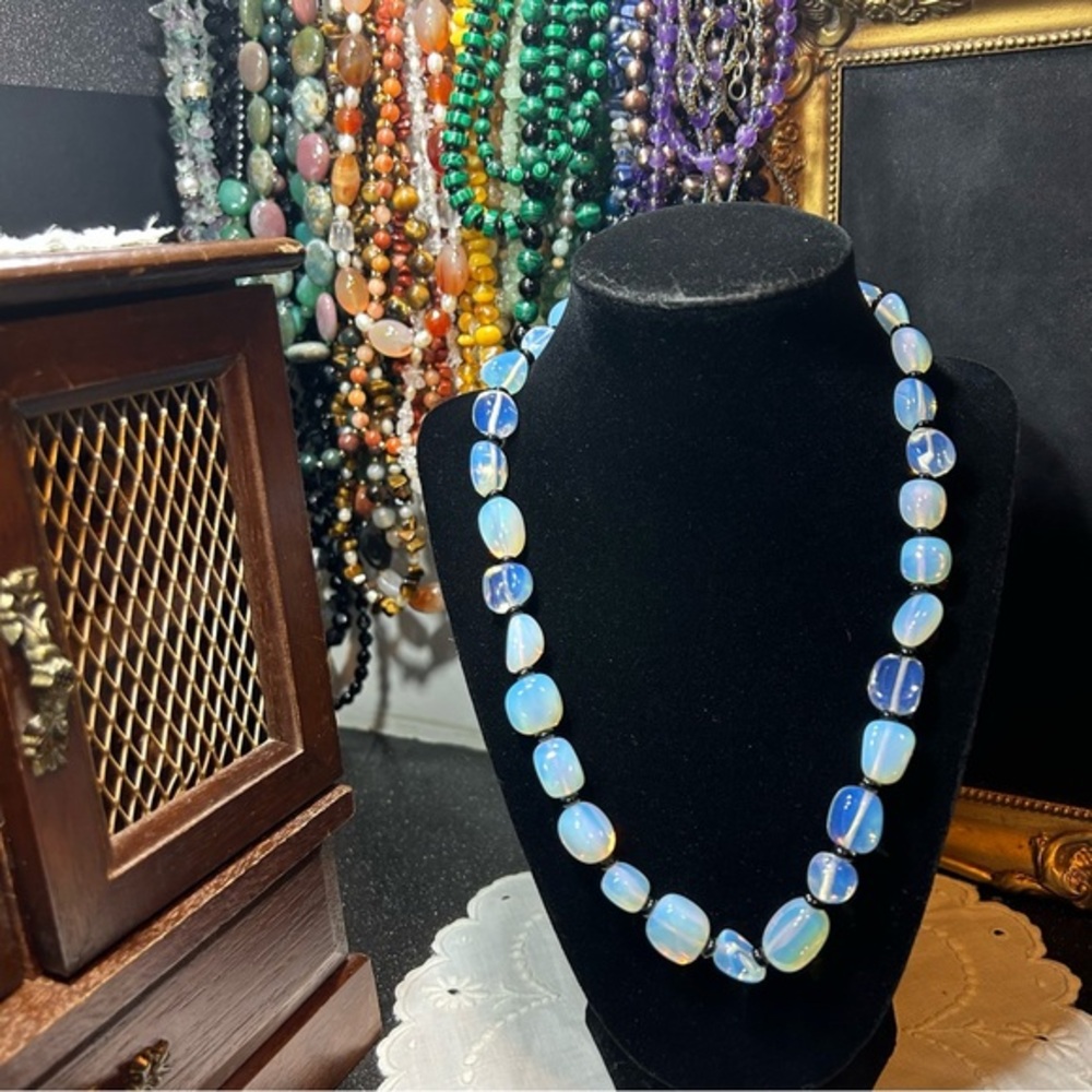 Opalite and Jet Necklace